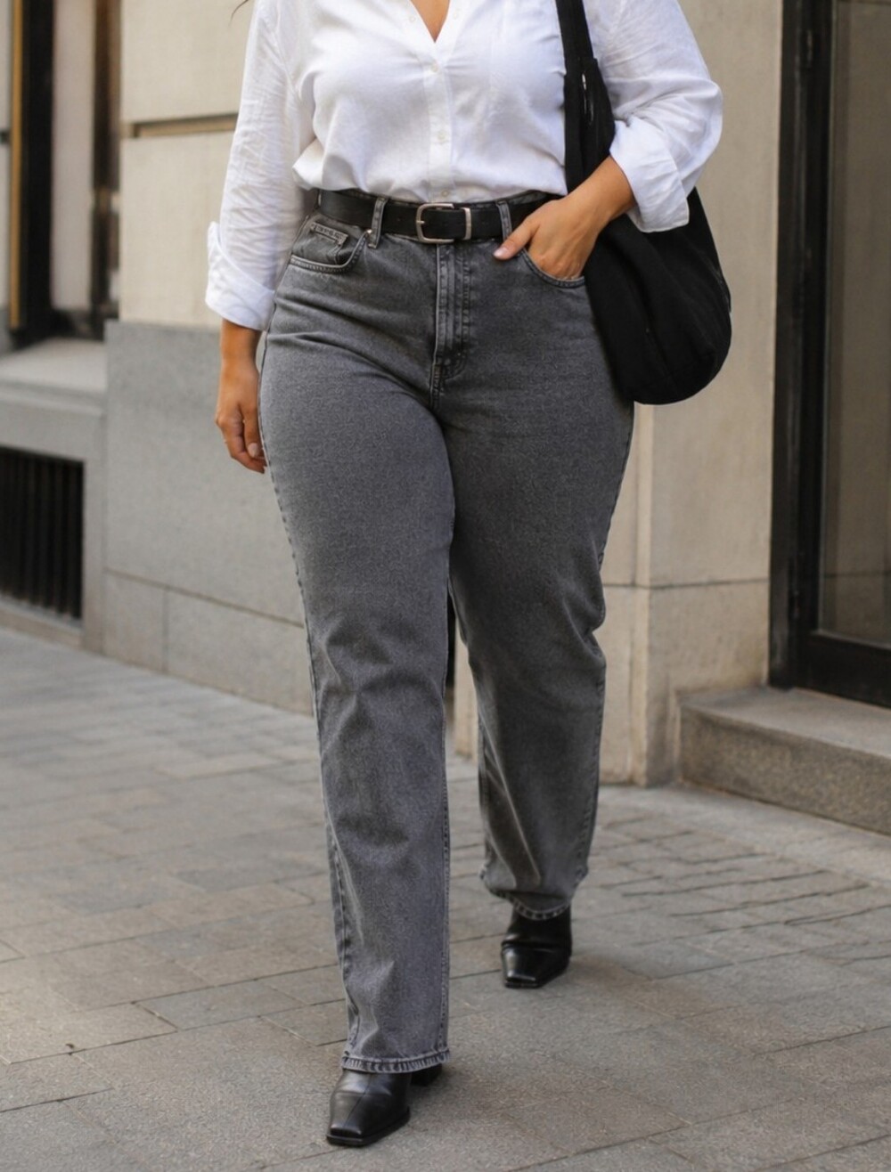 NWT Armedangels Gray Washed Straight Leg Jeans 100% Cotton High Rise Minimalist